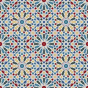 Symmetrical Graphic Design Prints: Islamic geometric seamless vector pattern