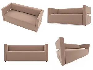 Collage Concept Image Prints: Isolated collage of sofa over white background