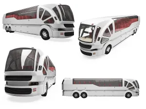 Public Transport Vehicle Prints: Isolated collection of concept bus