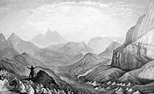 Historical Bible Depiction Prints: The Israelites received the tablets of the ten commandments