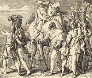 Western Asia Cultural Heritage Prints: Jacob Flees Laban, Old Testament