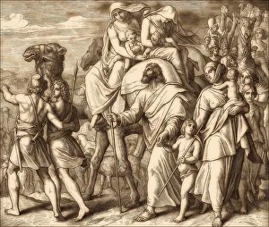 Jacob Flees Laban Print, 1860