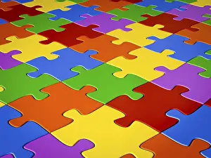 Colourfully Filled Format Image Prints: Jigsaw puzzle background