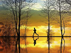Deserted Jogging Trail Prints: Jogging
