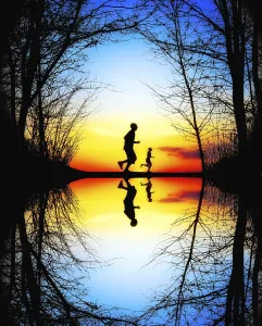 Recreational Activity Outdoor Prints: Jogging at Sunset
