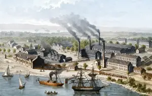 Sweden Prints: Jonkoping Matchstick Industry Print, 19th Century Sweden