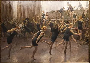 Prints of Jose Garnelo y Alda, Dalcroze Hellerau school, 1922, oil on canvas, Alava Fine Arts Museum, Vitoria, Basque Country, Spain Dance Prints: Jose Garnelo y Alda, Dalcroze Hellerau school Print, 1922