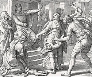 Historical Biblical Scenes Prints: The Judgment of Solomon, Old Testament