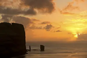 Evening Atmosphere In Nature Prints: Kellingin and Risin sea stacks