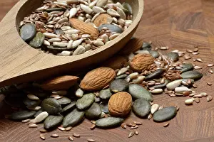 Almond Kernels Prints: Kernels in ladle, kernel mix of almond kernels