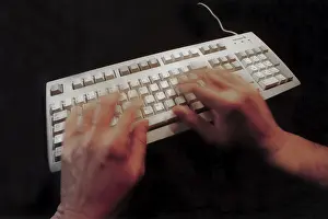 Office Work Desk Prints: Keyboard hands 1