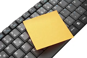 Office Equipment Prints: Keyboard with note pad