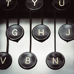 Old Typewriter Keys Prints: Keys with letters of an old typewriter