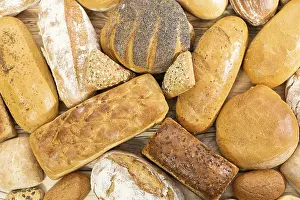 Bakery Products Assortment Prints: Many kinds of bread
