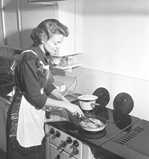 Scandinavian Home Decor Prints: In the kitchen 1950s