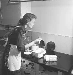 Vintage Cooking Techniques Prints: In the kitchen 1950s