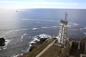 Brittany Coastal Scenery Prints: At La Pointe Saint-Mathieu, view of the Semaphore from the lighthouse