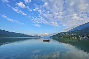 Uninhabited Waterfront Landscape Prints: Lake, reflection, bathing raft