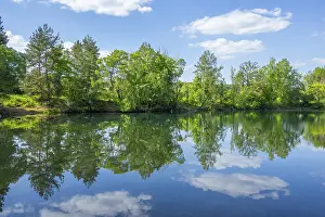 Central Europe Landscape Shot Prints: Lake with reflection of the landscape