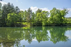 German Water Body Prints: Lake with reflection of the landscape