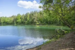 Bavarian Waterfront Scene Prints: Lake with reflection of the landscape