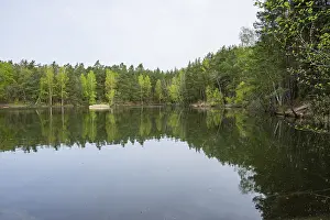 European Water Body Prints: Lake with reflection of the landscape
