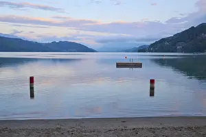 Carinthia Austria Landscape Prints: Lake, reflection, sky, clouds, twilight