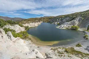 Limestone Cliffs New Zealand Prints: Lake surrounded by limestone cliffs