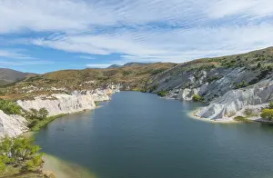 Limestone Cliffs New Zealand Prints: Lake surrounded by limestone cliffs