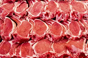 Raw Lamb Meat Prints: Lamb cutlets