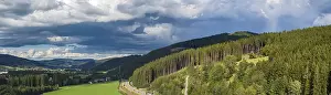 Dramatic Clouds Germany Prints: Landscape in the Black Forest, forest and dramatic clouds