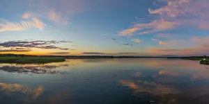 Panoramic View Of Lake Prints: Landscape in the evening light