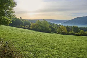 Morning Light Europe Prints: Landscape, meadow, forest, clouds