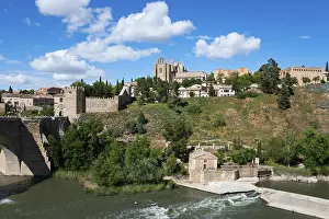 Spanish Fortification Architecture Prints: Landscape with river and bridge