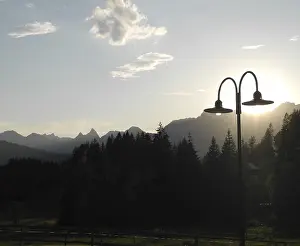 Salzburg Landscape Photography Prints: Lantern, lamp, sun, back light