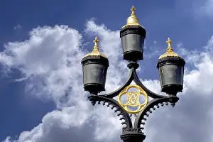 European Waterfront Scenes Prints: Lanterns on the Thames, cloudy sky