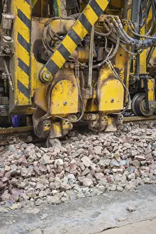 European Construction Work Prints: Large construction machine in use