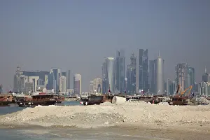 Arabian Peninsula Urban Environment Prints: Large construction site in Doha