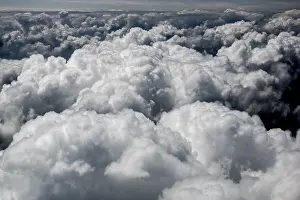Cloud Formations In Nature Prints: Large fluffy cumulus clouds, above the clouds