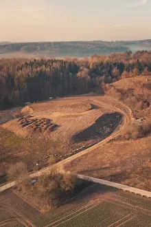 Calw District Scenery Prints: Large hill surrounded by fields and trees