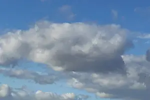 Cloudy Blue Skies Prints: Large light gray Altocumulus Altocumulus cloud