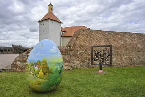 Prints of Large painted Easter egg at the castle of Đurđevac, Koprivnica-Krizevc County, Croatia Large painted Easter egg at the castle of ?ur?evac, Koprivnica-Krievc County, Croatia Castle Prints: Large Painted Easter Egg Print, ?ur?evac Castle, Croatia