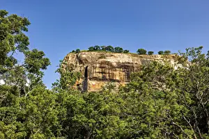 Clear Sky Landscape Photo Prints: A large rock rises above a thick