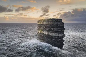 Wild Atlantic Way Mayo Prints: Large sea stack Downpatrick Head