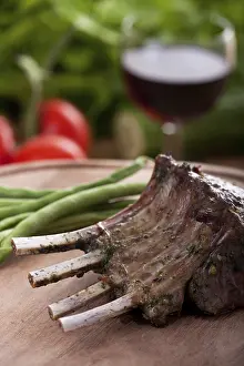 Healthy Barbecue Options Prints: Large view of the grilled lamb chop