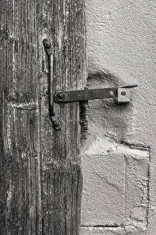 Deserted Building Entrance Prints: Latch on the old barn door