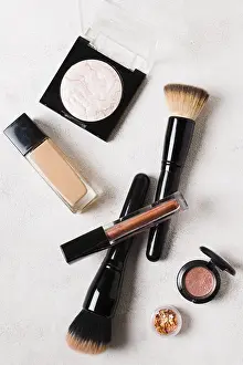 Makeup Tools Prints: Lay out basic tools putting make up
