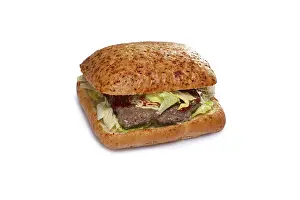 American Style Barbecue Food Prints: Layout for menu. Burger with beef