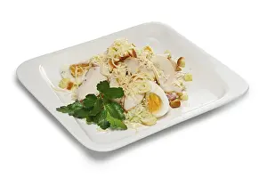 Chicken Fillet Prints: Layout for menu. Chicken fillet with egg