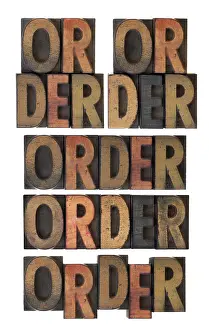 Vintage Letterpress Prints: Several layout version of word order